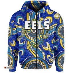 parramatta eels zip hoodie aboriginal rugby style