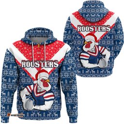 clothing sydney roosters christmas zip hoodie