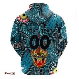 personalised naidoc week 2024 port adelaide power hoodie australian aboriginal hand painting