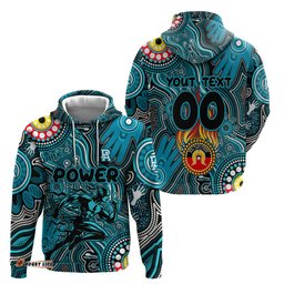 personalised naidoc week 2024 port adelaide power hoodie australian aboriginal hand painting