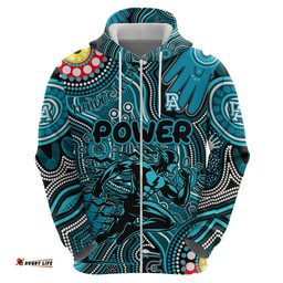 personalised naidoc week 2024 port adelaide power hoodie australian aboriginal hand painting