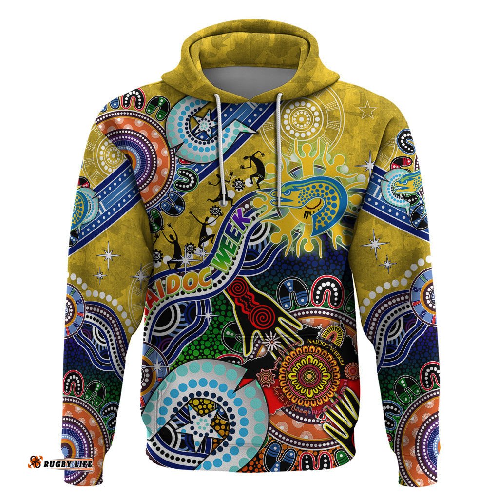 personalised eels naidoc week 2024 hoodie australia aboriginal dot painting