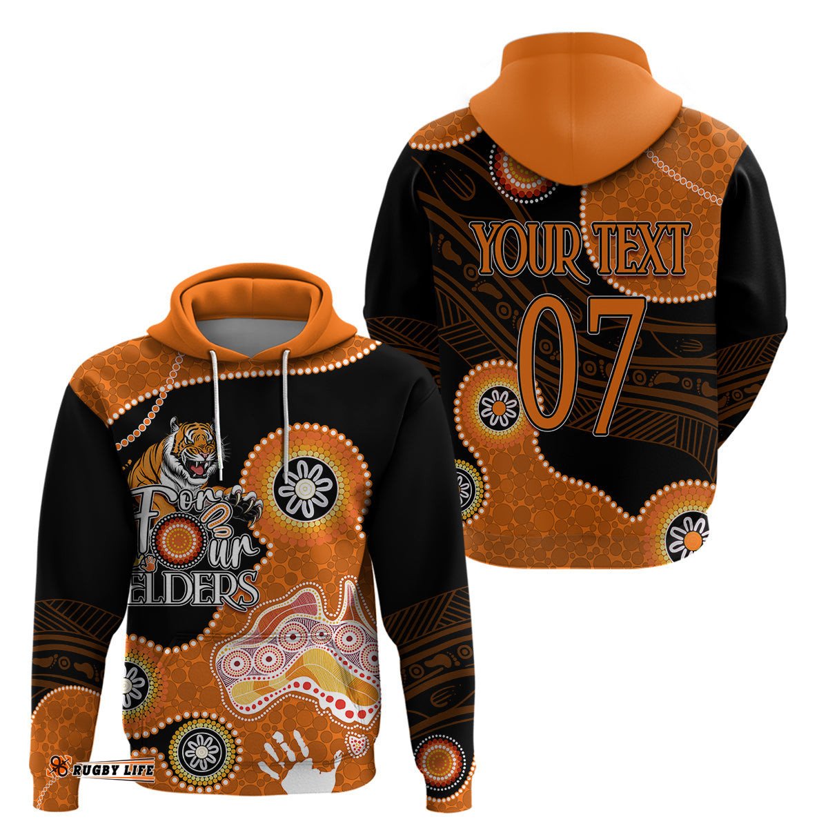 personalised naidoc week nrl tigers for our elders hoodie