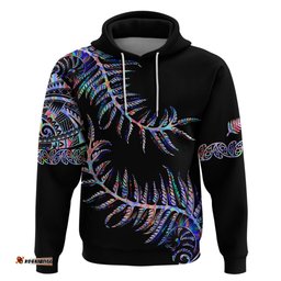 new zealand hoodie aotearoa silver fern mixed papua shell purple vibe