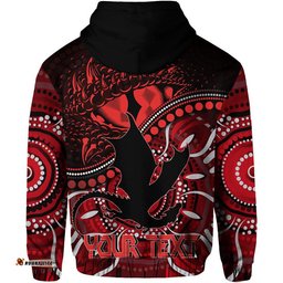 custom personalised st george illawarra dragons zip up and pullover hoodie dragons aboriginal dreamtime style