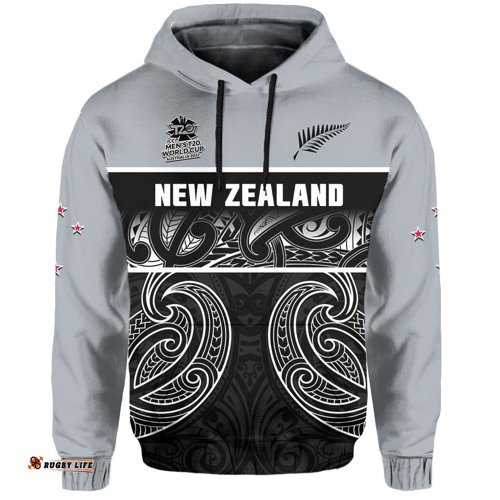 new zealand cricket hoodie black cap mens t20 world cup