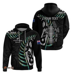 personalised new zealand silver fern rugby hoodie paua shell with champions trophy history nz forever