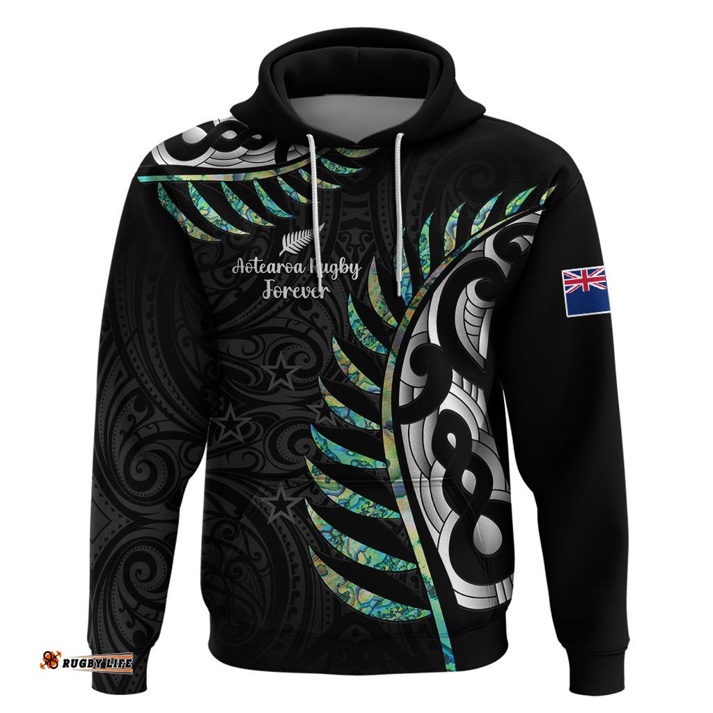 personalised new zealand silver fern rugby hoodie paua shell with champions trophy history nz forever