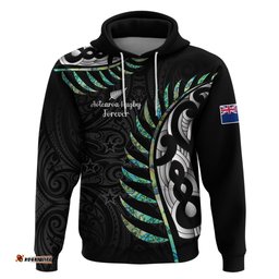 personalised new zealand silver fern rugby hoodie paua shell with champions trophy history nz forever
