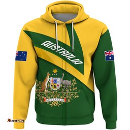 clothing australia coat of arms active sport zip hoodie