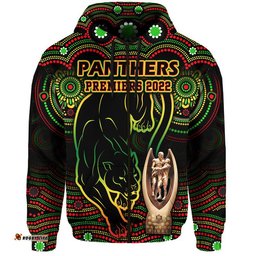 penrith panthers rugby zip up and pullover hoodie black crouching panther premiers