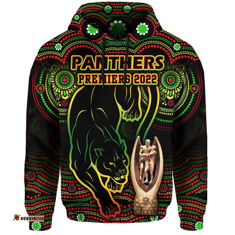 penrith panthers rugby zip up and pullover hoodie black crouching panther premiers