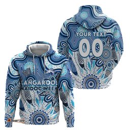 personalised kangaroos naidoc week 2024 hoodie aussie aboriginal art