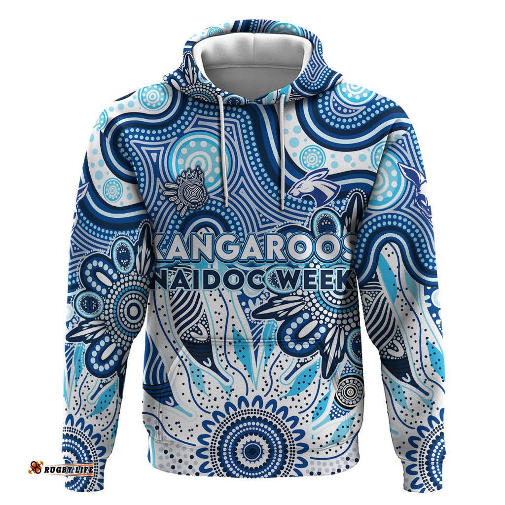 personalised kangaroos naidoc week 2024 hoodie aussie aboriginal art