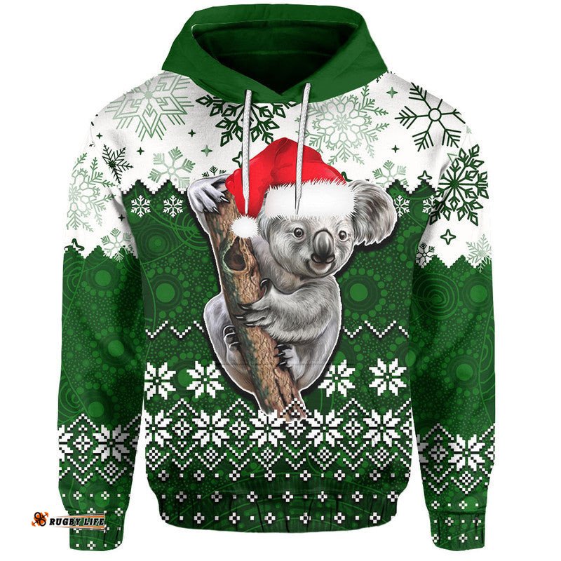 aboriginal christmas koala hoodie green style