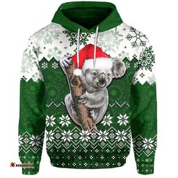 aboriginal christmas koala hoodie green style