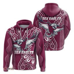 sea eagles rugby aboriginal art hoodie