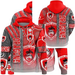 clothing st george illawarra dragons sporty style zip hoodie
