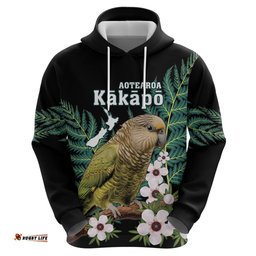 personalised new zealand kakapo hoodie aotearoa fern with manuka