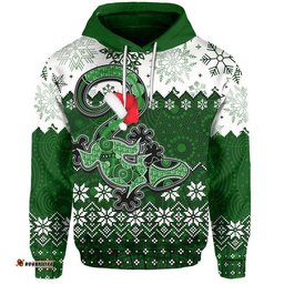 aboriginal christmas lizard hoodie green style