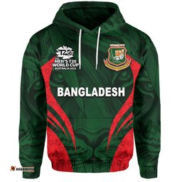 custom personalised and number bangladesh cricket mens t20 world cup hoodie tiger