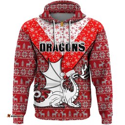 clothing st george illawarra dragons christmas zip hoodie