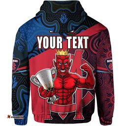 custom personalised melbourne football premiers zip up and pullover hoodie demons indigenous style