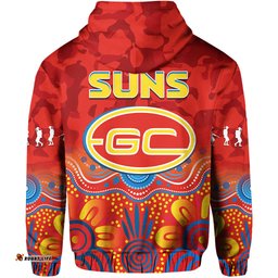 suns anzac hoodie gold coast aboriginal poppy