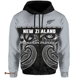 new zealand cricket hoodie black cap silver fern maori