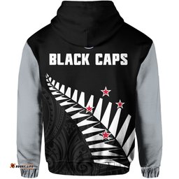 new zealand cricket hoodie black cap silver fern maori