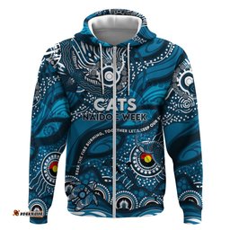 custom naidoc week 2024 blues hoodie aboriginal animals keep the fire burning