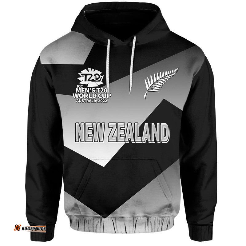 custom personalised and number new zealand cricket mens t20 wc hoodie