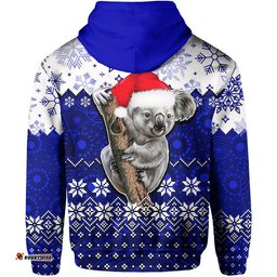 aboriginal christmas koala hoodie blue style