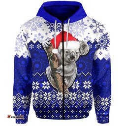 aboriginal christmas koala hoodie blue style