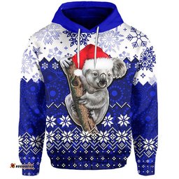 aboriginal christmas koala hoodie blue style