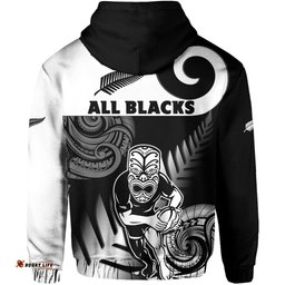 new zealand silver fern rugby hoodie all black maori koru