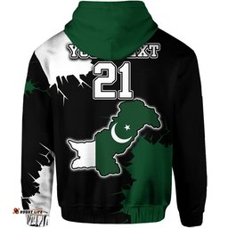 custom personalised pakistan men in green cricket team zip up and pullover hoodie pakistan player flag style