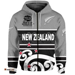 custom personalised and number new zealand cricket mens t20 world cup hoodie