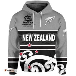 custom personalised and number new zealand cricket mens t20 world cup hoodie
