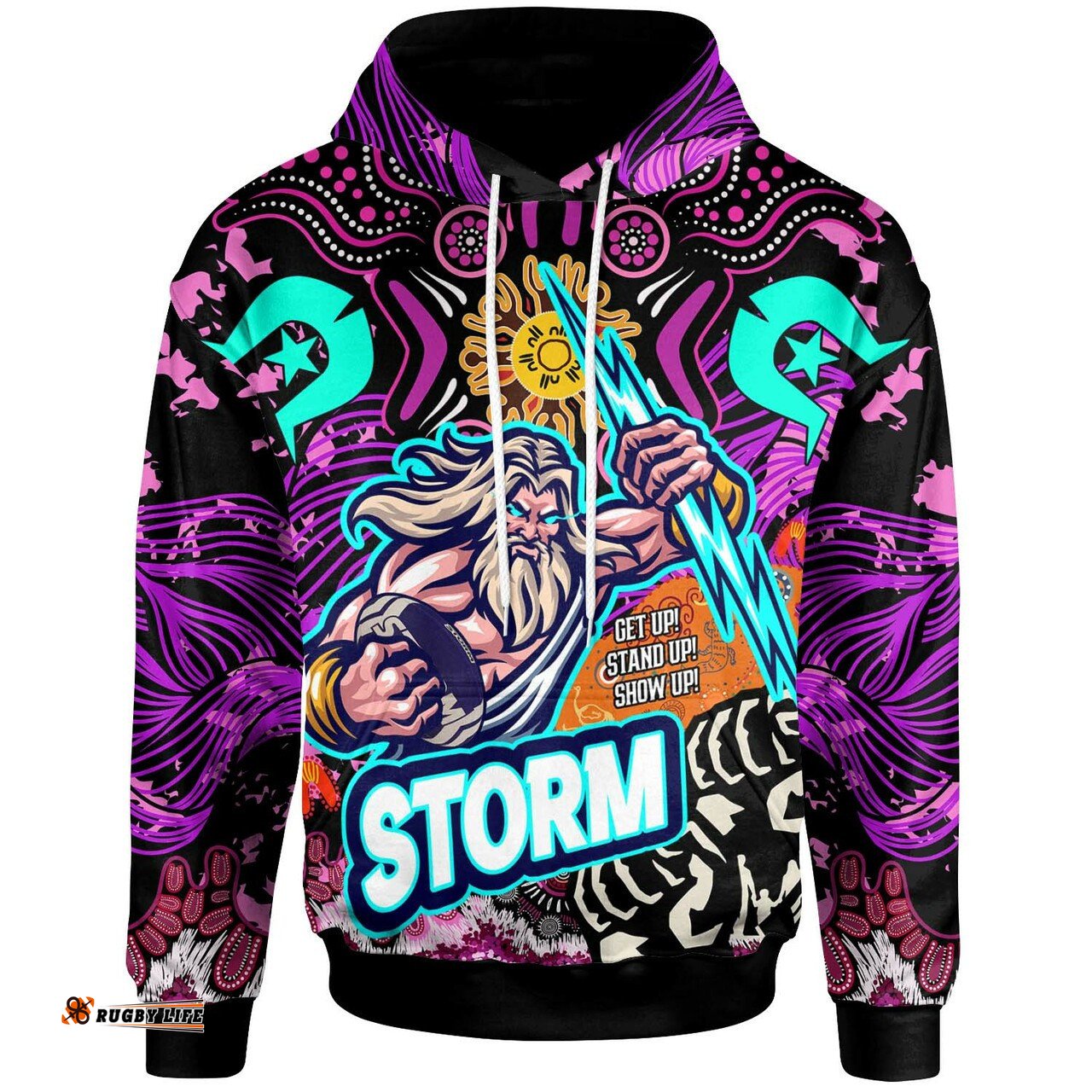 storm rugby naidoc hoodie custom storm thunder indigenous with torres strait islanders aboriginal culture rlt12