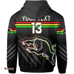 custom text and number panthers proud hoodie back to back premiers version black