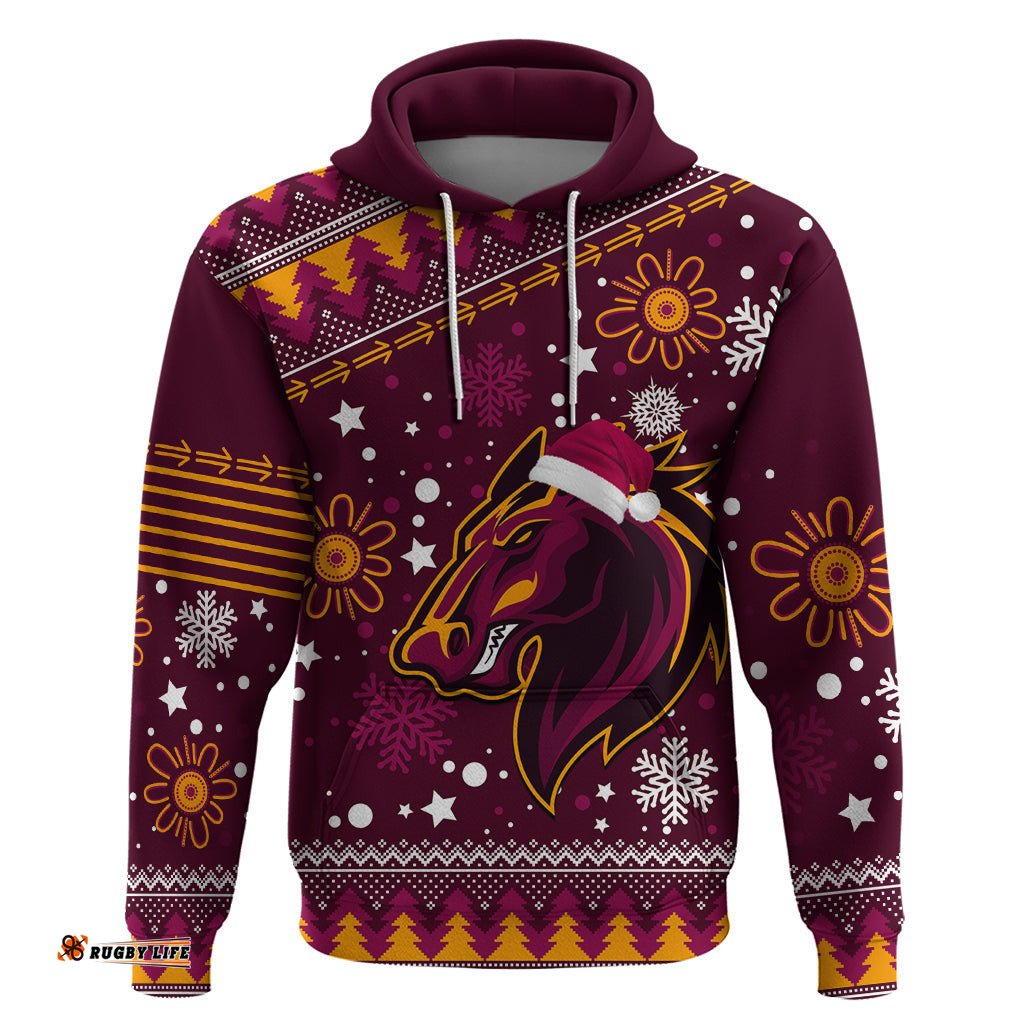 custom broncos rugby hoodie heart of all queenland christmas vibe unique