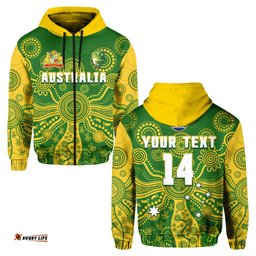 custom text and number cricket australia hoodie aussie indigenous special version 2
