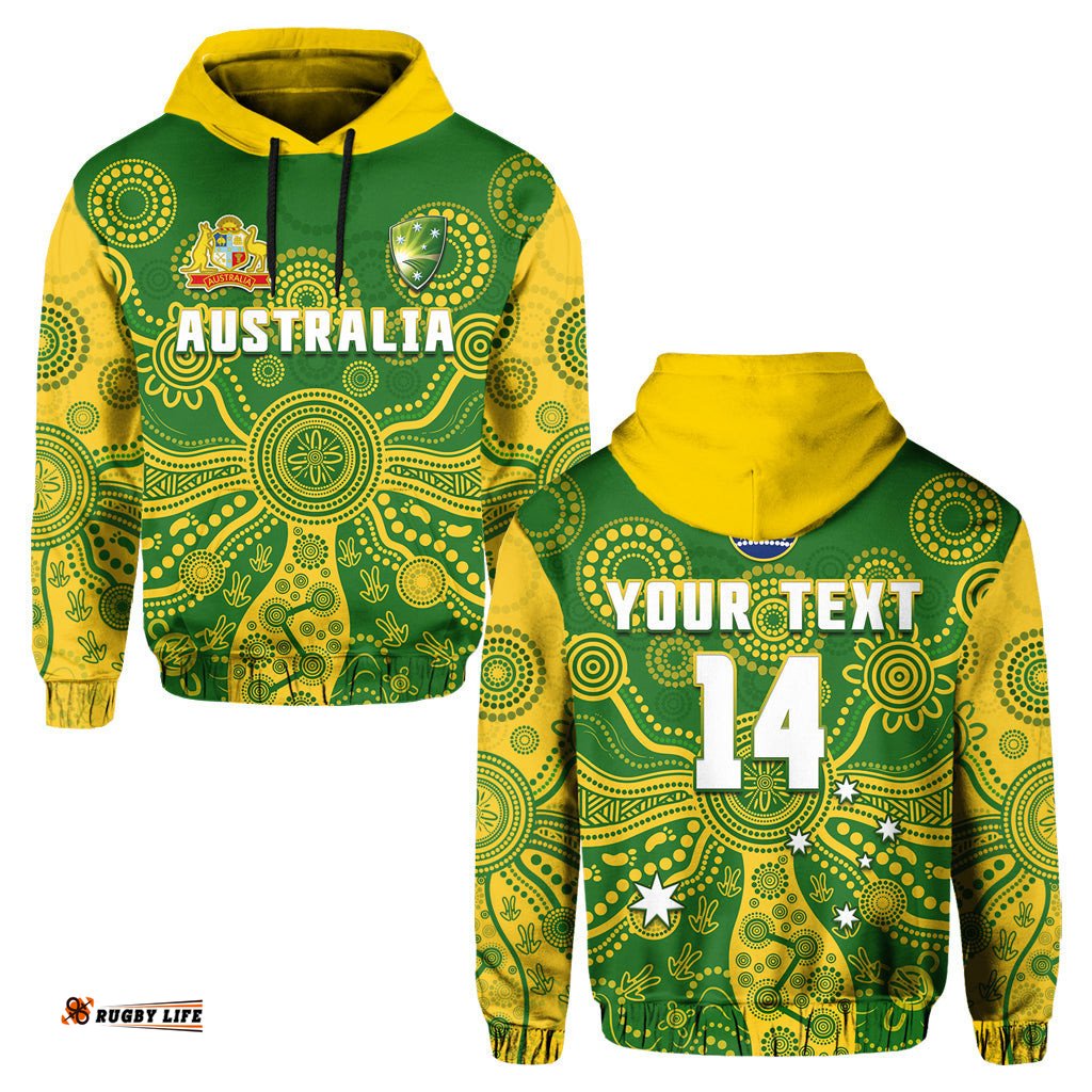 custom text and number cricket australia hoodie aussie indigenous special version 2