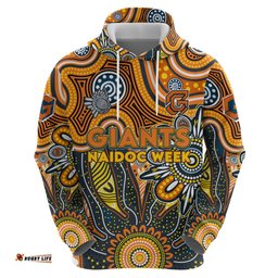 personalised giants naidoc week 2024 hoodie aussie aboriginal art