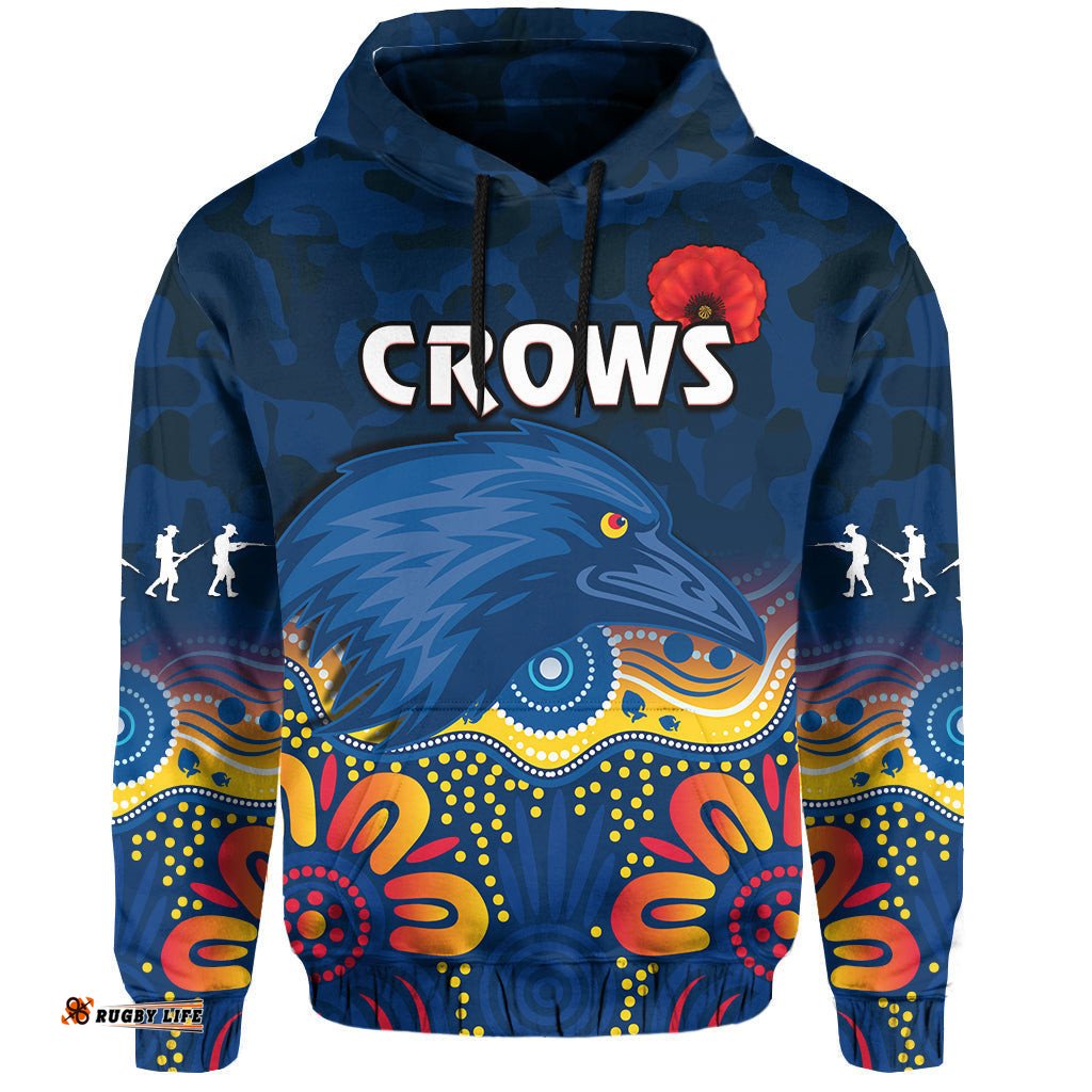 crows anzac hoodie adelaide football camouflage style
