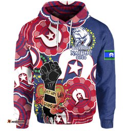 custom personalised bulldogs australian football hoodie naidoc week lets fight together 09