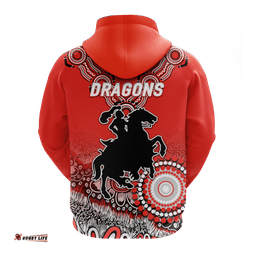 dragons rugby aboriginal art hoodie