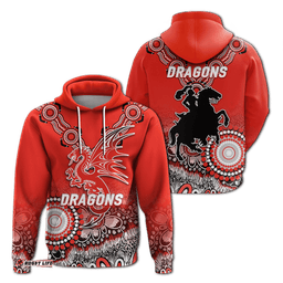 dragons rugby aboriginal art hoodie