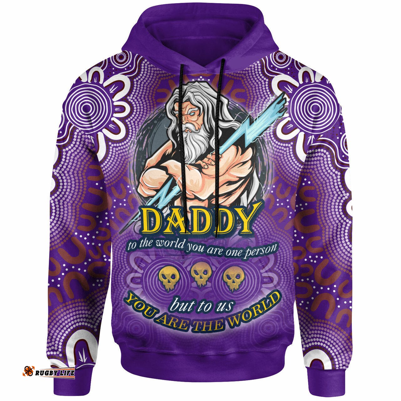storm aboriginal rugby hoodie custom fathers day daddy you are the world design hoodie rlt12